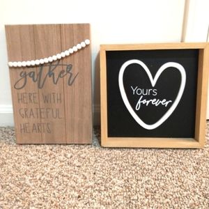 2 Primitive Home Decour Signs